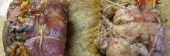 рулет из телятины с перцем и зеленью