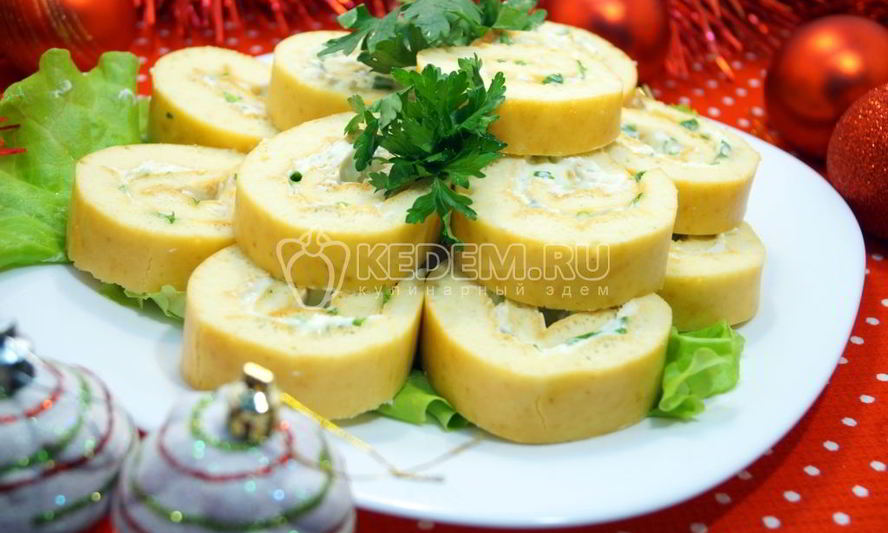 Рецепт рулета с луком и яйцом