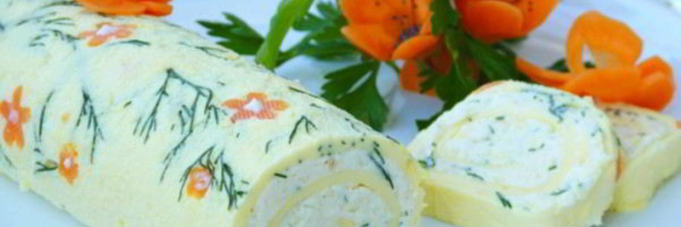 Рулет с плавленым сыром