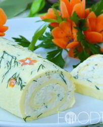 Рулет с плавленым сыром