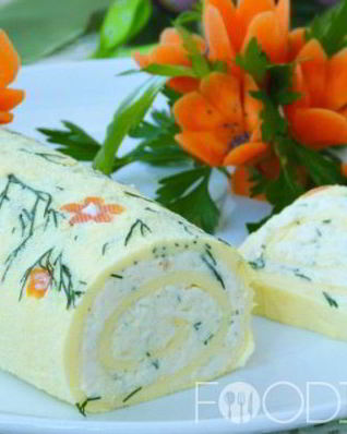 Рулет с плавленым сыром