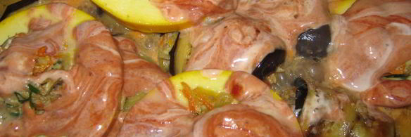 рулетики из баклажанов с отварной телятиной