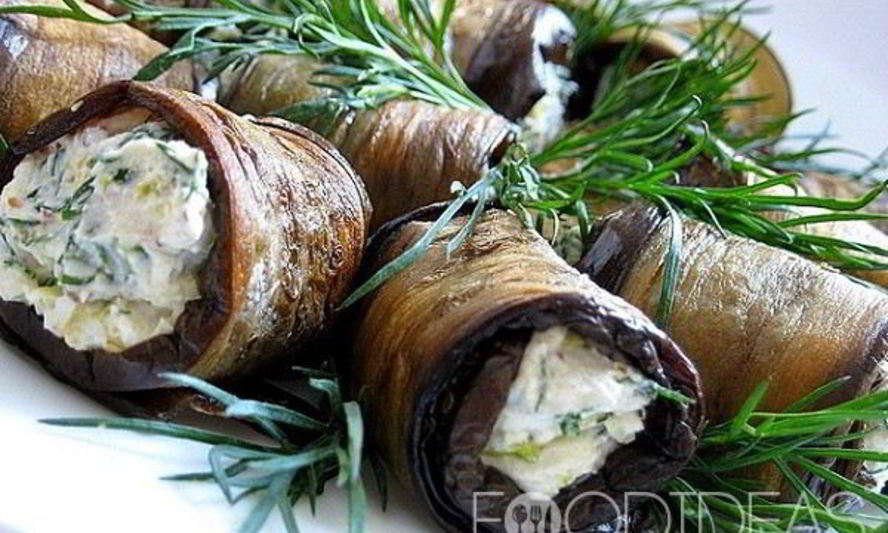 Рецепт рулетиков из баклажанов с творожной начинкой