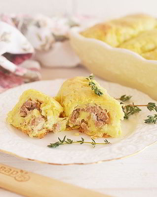 Рулетики из картофеля с фаршем