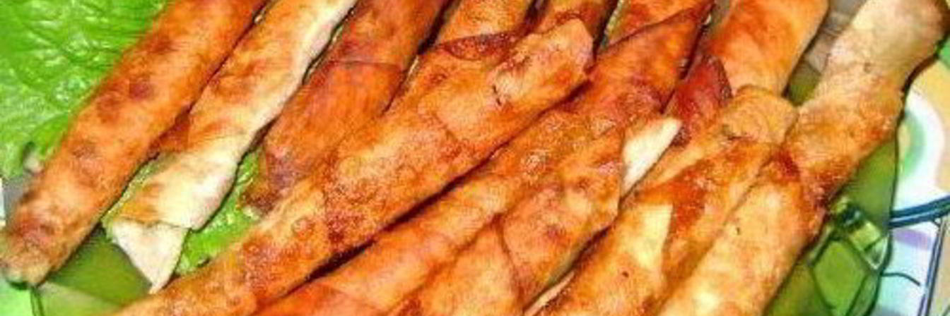 Рулетики из тонкого лаваша с мясной начинкой