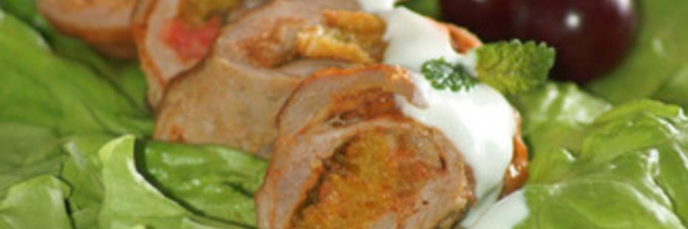 Рулетики свиные с апельсинами