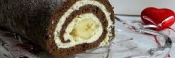 шоколадный рулет с бананом