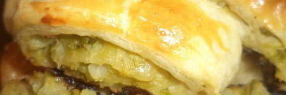 слоеные рулетики с капустой