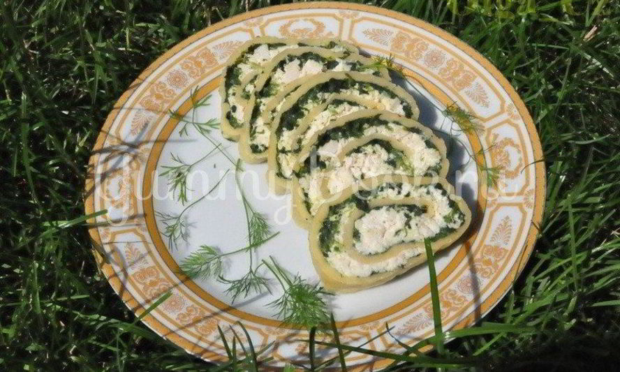 Рецепт сырного рулета со шпинатом