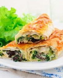 Творожный рулет с грибами