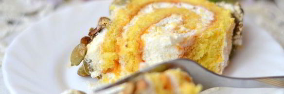 тыквенный рулет с карамелизированными тыквенными семечками