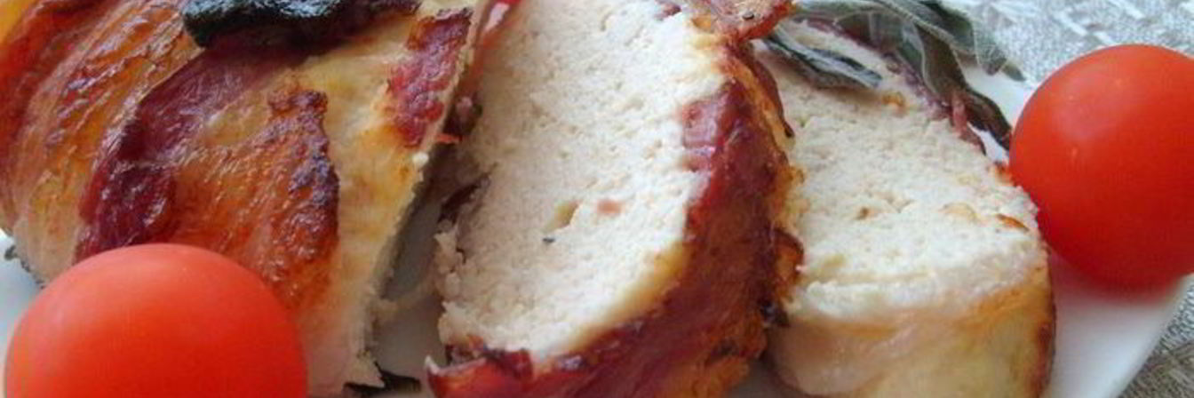 Запеченный куриный рулет с рикоттой