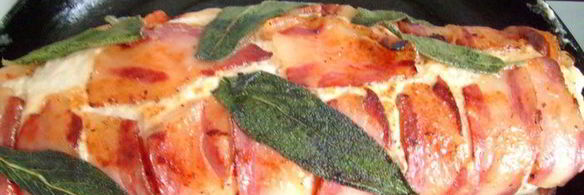 запеченный куриный рулет с рикоттой