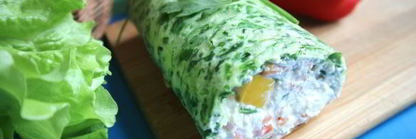 зеленый рулет на белках