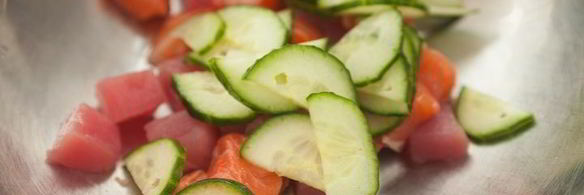 севиче из лосося и тунца