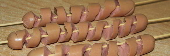 спиральные сосиски в духовке