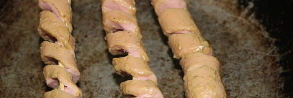 спиральные сосиски в духовке