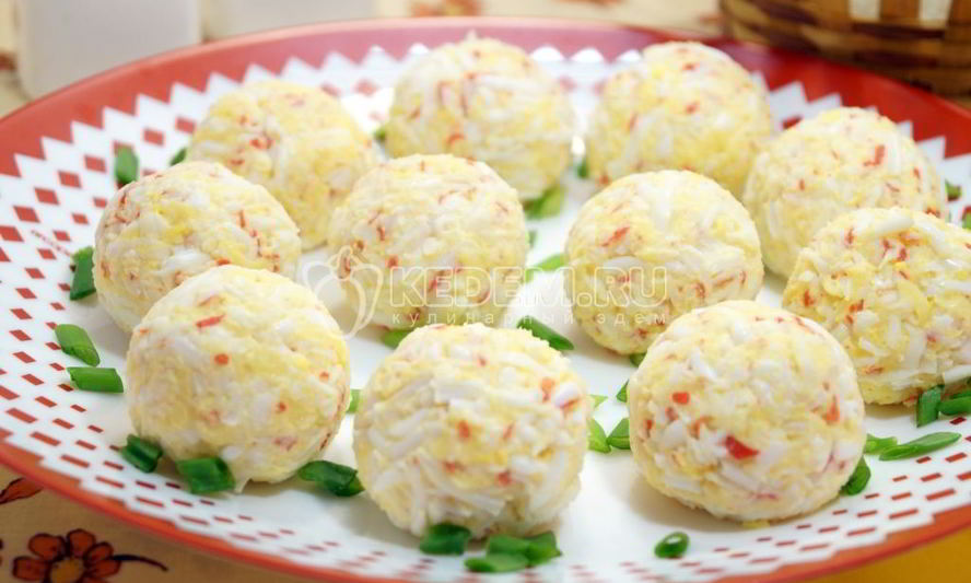 Рецепт сырных шариков с крабовыми палочками