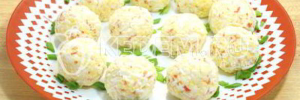 сырные шарики с крабовыми палочками