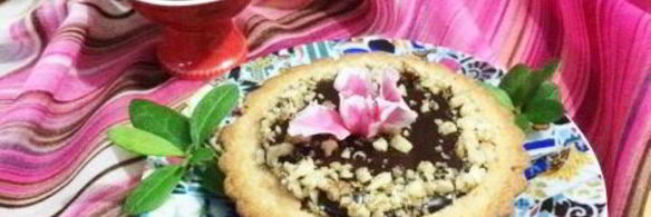 миндальные тарталетки с шоколадной начинкой