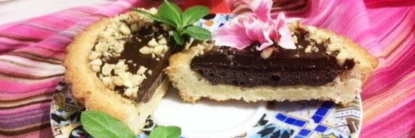 миндальные тарталетки с шоколадной начинкой