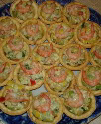 Салатик из креветок в тарталетках