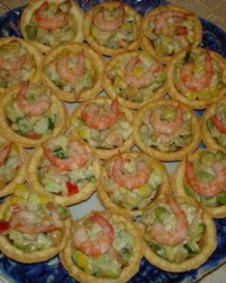 Салатик из креветок в тарталетках