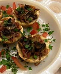 Тарталетки из хлеба с грибами