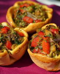 Тарталетки с баклажанами