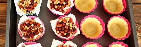 тарталетки с грибами и сыром