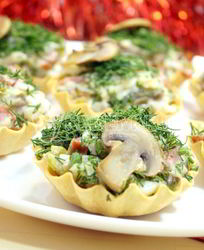 Тарталетки с грибами Праздничные