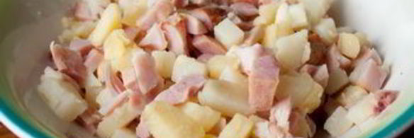 тарталетки с копченой курицей и картофелем