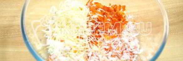 тарталетки с крабовым салатом