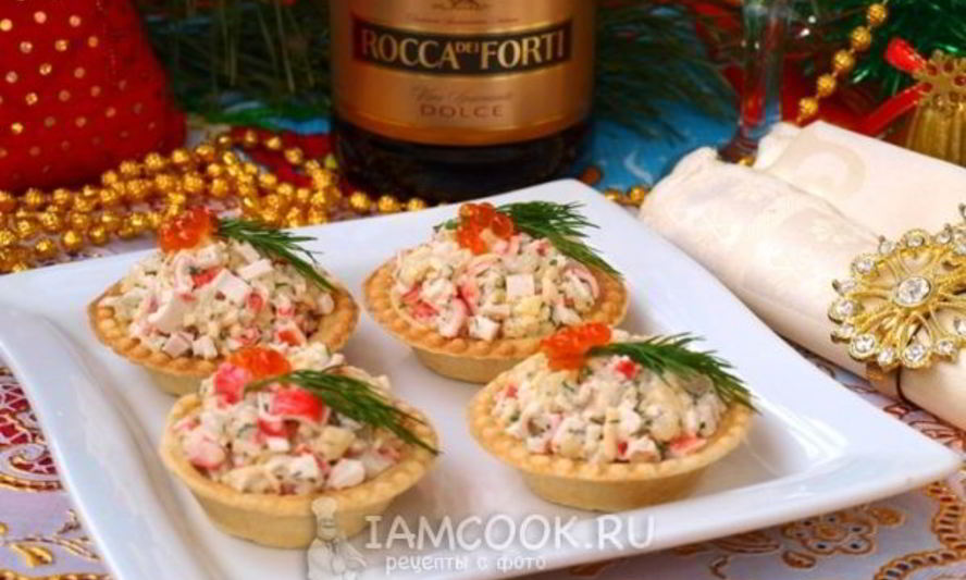 Рецепт тарталеток с крабовыми палочками
