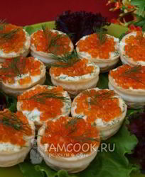 Тарталетки с красной икрой