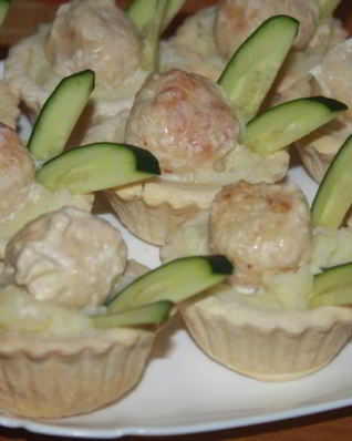 Тарталетки с куриным филе