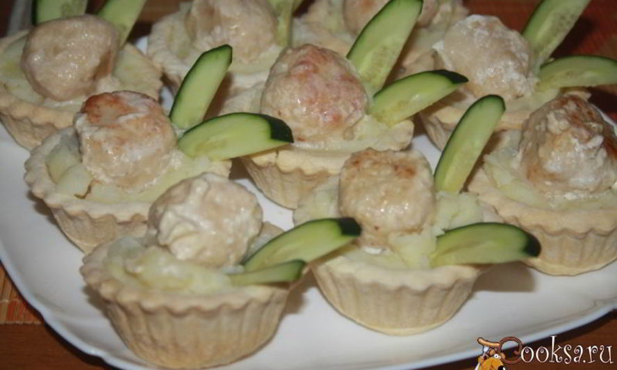 Рецепт тарталеток с куриным филе