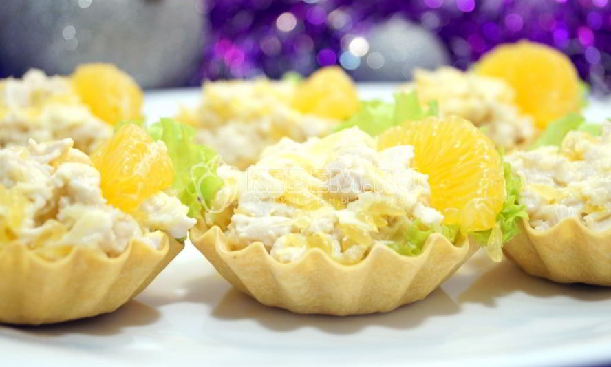 Рецепт тарталеток с салатом мандариновый рай