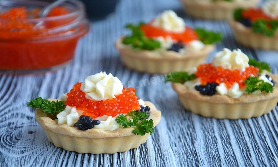 Рецепт тарталеток с сыром и икрой
