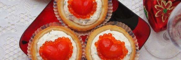 закуска в тарталетках с несладкой начинкой для влюбленных
