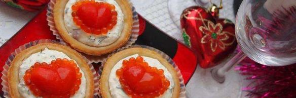 закуска в тарталетках с несладкой начинкой для влюбленных