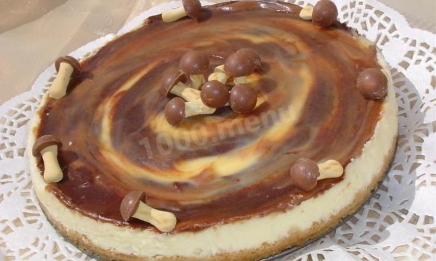 Рецепт белоснежного тарта с мраморной карамелью