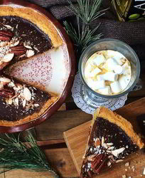 Кофейные оттенки — миндальный тарт с шоколадным ганашем