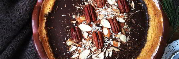 кофейные оттенки — миндальный тарт с шоколадным ганашем