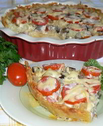 Летний овощной тарт с корейкой