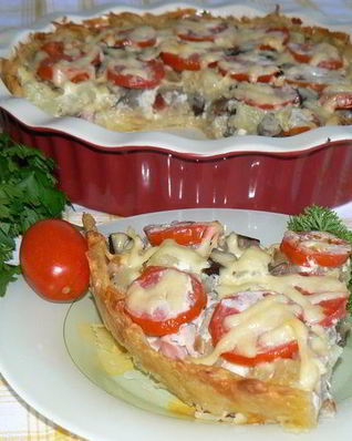 Летний овощной тарт с корейкой