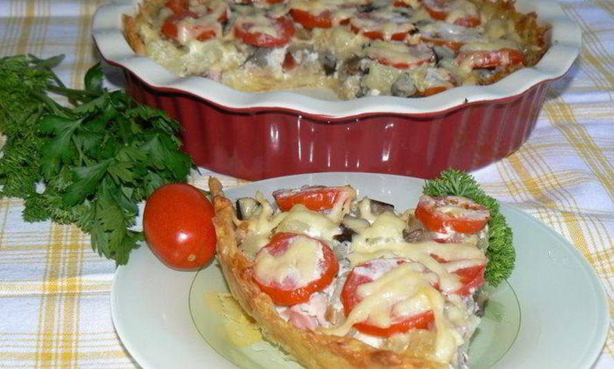 Рецепт летнего овощной тарт с корейкой