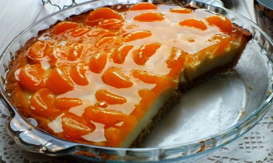 Рецепт нежного тарта с мандаринами