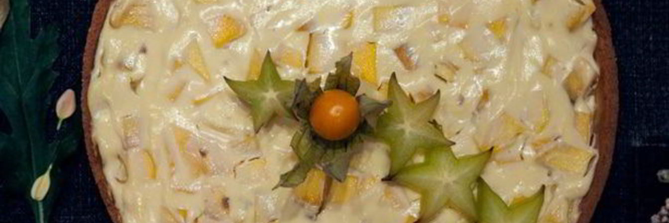 Нежный творожный тарт с манго