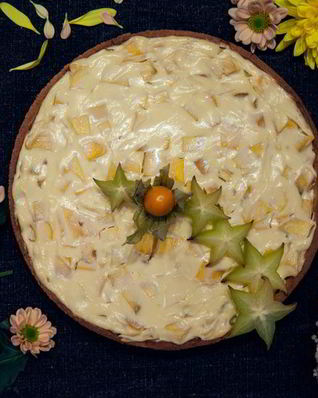 Нежный творожный тарт с манго